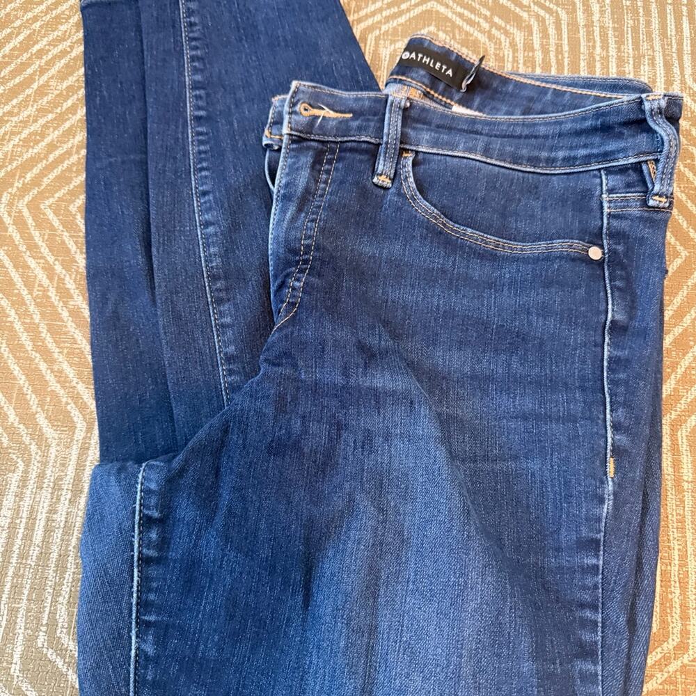 Athleta Sculptek Skinny Jeans Size 8 Medium Wash Stretch Denim Sculpting Fit